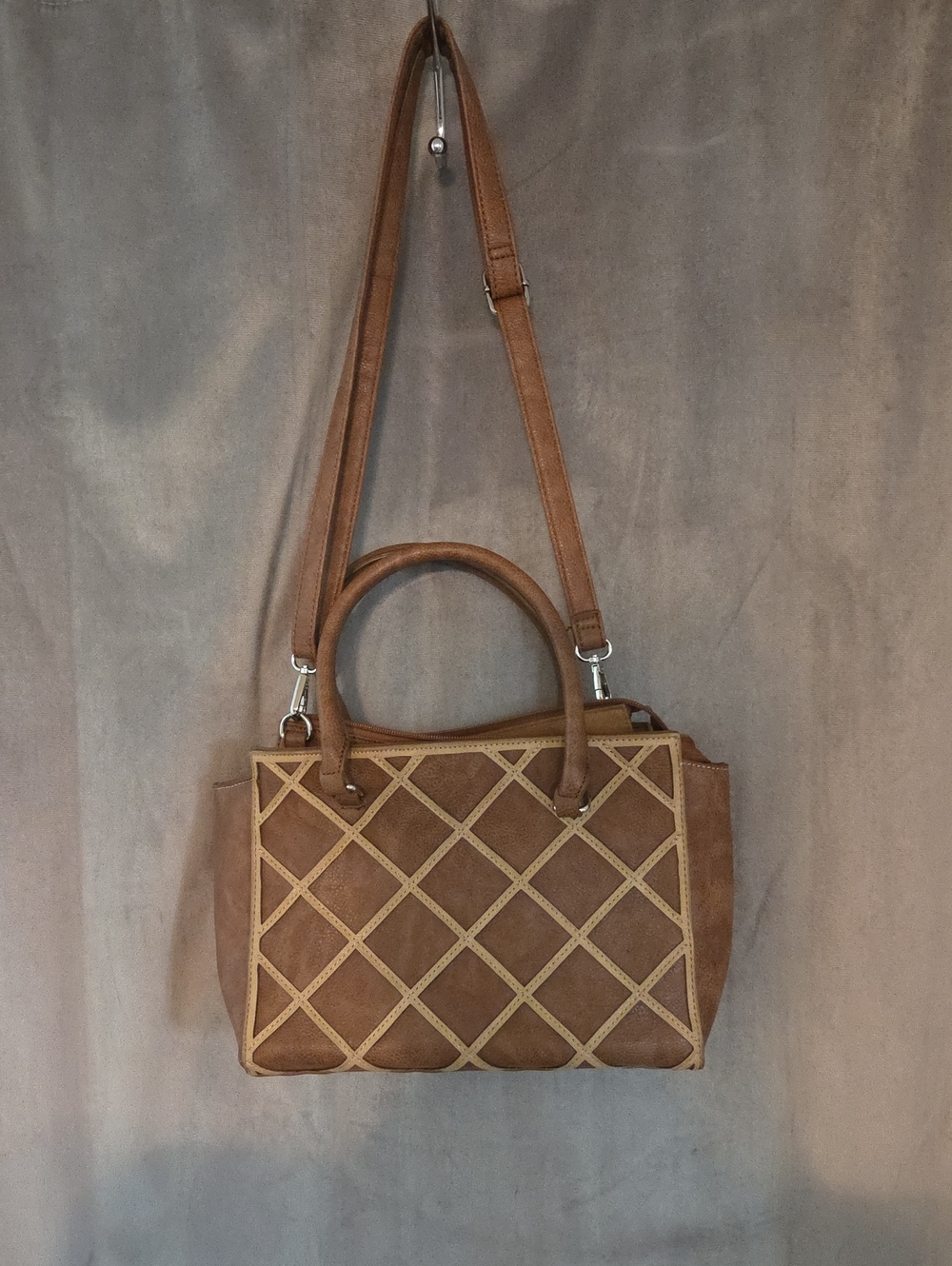 Mia & Luca Brown Satchel with Detachable Strap